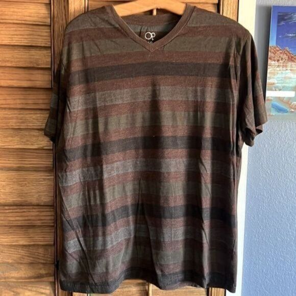 Vintage 90's OP Striped Short-Sleeve V-Neck T-Shirts - Set of 2 - Unisex - Picture 3 of 9